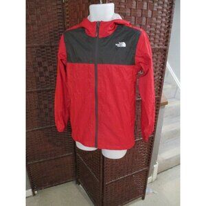 Boys The North Face Hooded Jacket Windbreaker Red Multi Color Size XL 18-20